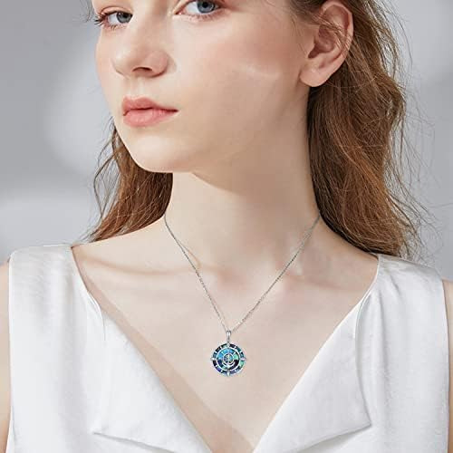 Peireara Collar De Brújula Náutica Para Mujer De Plata De De