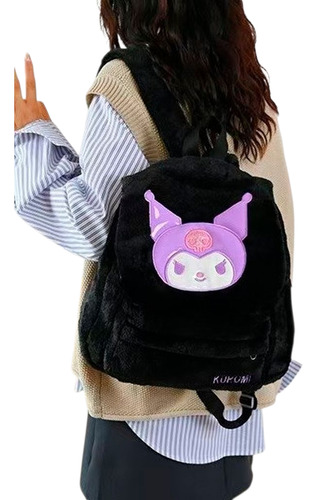 Mochila Peluche Stitch Capibara Kity Melody-kuromi Personaje Negro Kuromi
