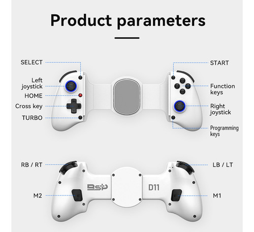 Controlador De Juego Telescópico D11 Rgb Phone Gamepad Con T