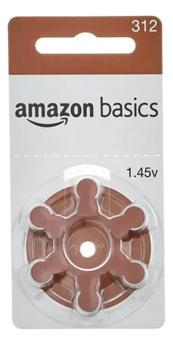Pilas Para Audífonos Amazon Basics, Tamaño 312, Paquete De 6