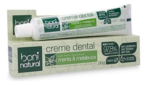 Pasta Dental Menta  Melaleuca (arbol De Te) Vegano Sin Fluor