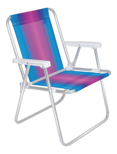 Imagem 1 de 5 de Cadeira Alta Praia Piscina Alumínio 110kg Colorida - Mor