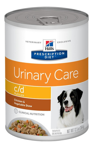 Alimento Hill's Prescription Diet Urinary Care c/d Multicare para perro senior todos los tamaños sabor pollo y vegetales en lata de 12.5oz