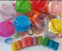 Comprar 10 Baldes Xl Con Masa De Modelar Tipo Playdooh+ Accesorios