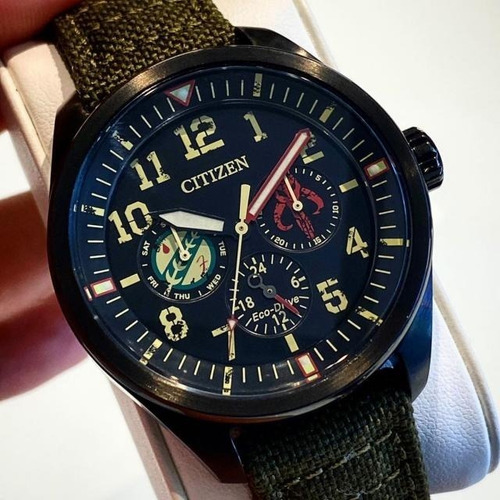 Reloj Citizen 61411 Bu2058-00w Eco-drive Hombre Star Wars Color de la correa Café Color del bisel Cafe Color del fondo Negro
