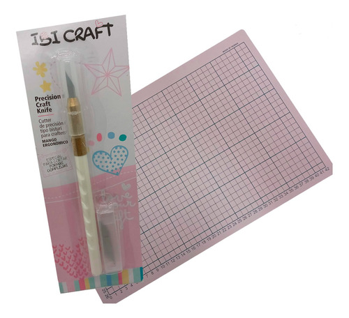 Cutter Bisturi Con Base De Corte A4 Color Rosa Scrapbooking