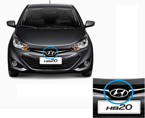 Emblema Logo Hyundai Grade Radiador Hb20 12 2013 A 2019