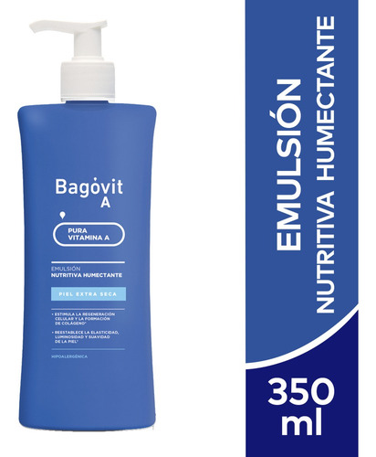  Emulsión nutritivo para cuerpo Bagóvit Línea Corporal Emulsión Piel Extra Seca en dosificador 350g