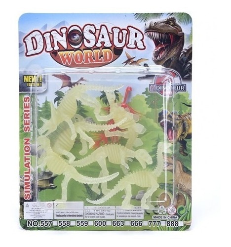 Imagen 2 de 3 de Pack Dinosaurios Neon Brillan Oscuridad En Blister