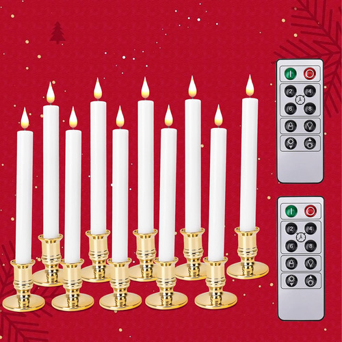 Velas Cónicas Sin Llama Con Temporizador Y Luces Led.