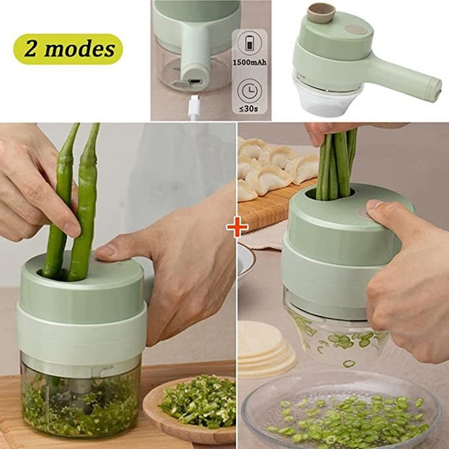 Cortador De Verduras Eléctrico De Mano 4 En 1, Procesador S