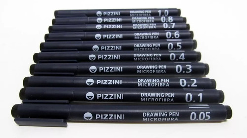 Imagen 1 de 3 de Estilografo Pizzini 0.8,0.7, Graduado Drawing Pen Microfibra