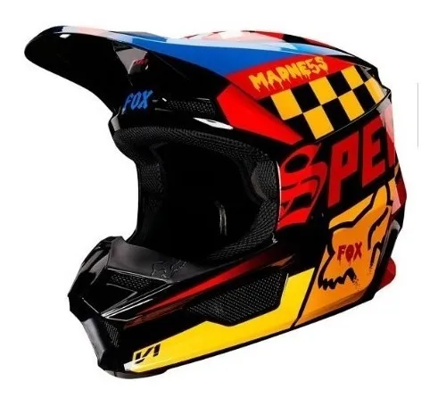Casco V1 Czar Ni o Visera Imantada Motocross Moto Fox