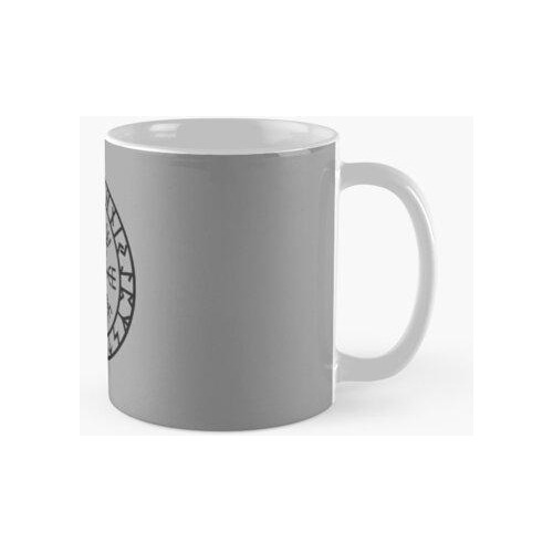 Taza Vegvisir Futhark Runas Brújula Navegador Viking Nordic 