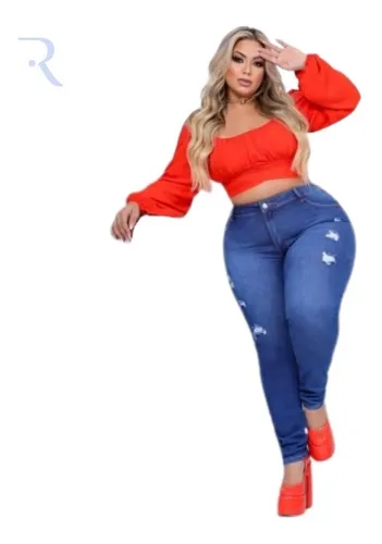 Cal a Jeans Feminina Moda Maior Plus Size