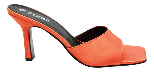 Sandalias Para Mujer Zapatillas Tacón Litzy Naranja Fareli
