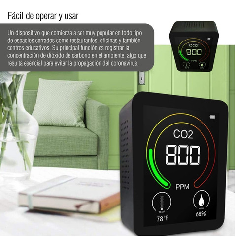 Imagen 5 de 10 de Medidor De Dioxido De Carbono Digital Aula Escuelas Comercio