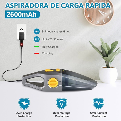 Aspiradora De Mano Portatil Para Automovil Y Hogar 9000 Pa