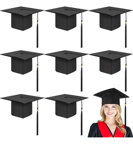 A 8 Piezas Gorra Graduación Con Borla Ajustable For Adultos