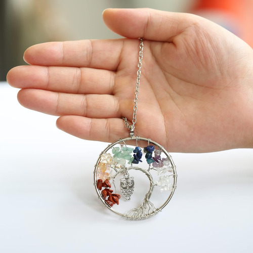 Hedqfm 2 Collares Hechos A Mano De Cristal De 7 Chakras Con