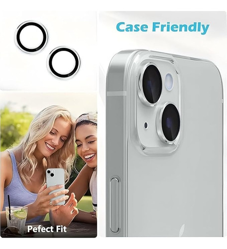 Protector Lente De Camara Metálico Para Iphone / Iphone Plus Plateado Iphone 16 / 16 Plus
