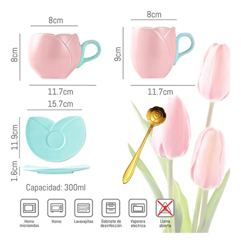 Taza De Tulipan Rosa, Taza En Forma De Flor Tulipanes,