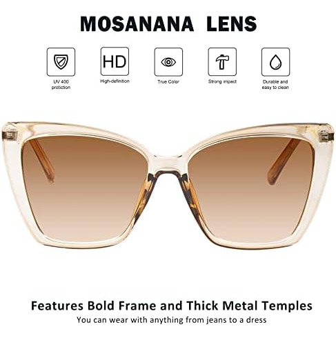 Mosanana Gafas De Sol De Concha De Tortuga Para Mujer Modern