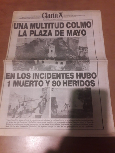 Diario Clarín 17 12 1982 Marcha Política Multipartidaria 