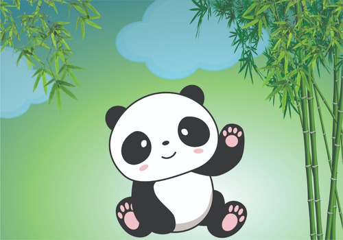 Imagem 3 de 7 de Kit Festa Painel + Displays Panda Aniversário