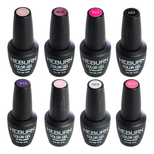 Heburn Kit X8 Esmaltes Semipermanentes Gel On-off Manicuria