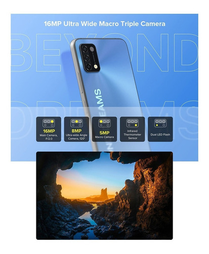 Umidigi A11 128gb Dual Sim 4gb Ram 16mpx Mist Blue - Excelente (Reacondicionado)