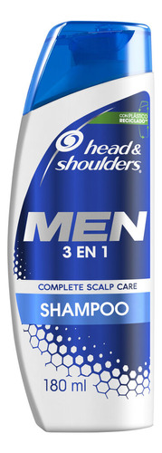 Shampoo Head & Shoulders 3 en 1 Caspa Pelo Seco Hombre 180 ml