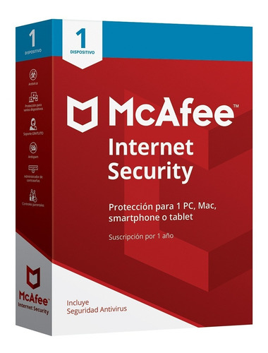 Mcafee Internet Security - Licencia 1 Año 10 Dispositivos