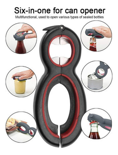 A 2 Pcs 6-in-1 Can Opener, Multifunctional Bottle