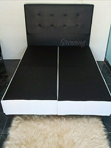 Imagen 2 de 10 de Base De Sommier 2 Plazas Con Cajones Más Respaldo