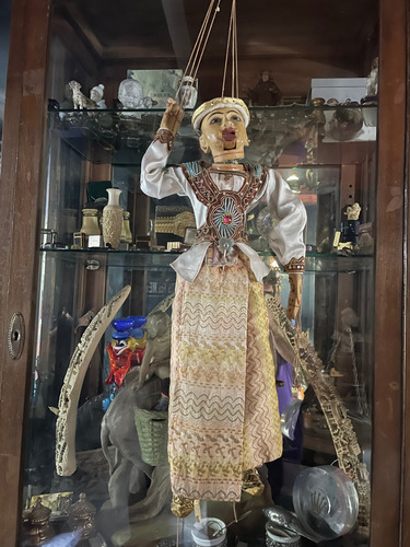 Antigua Marioneta Oriental En Madera 60 Cm Longitud (Usado)