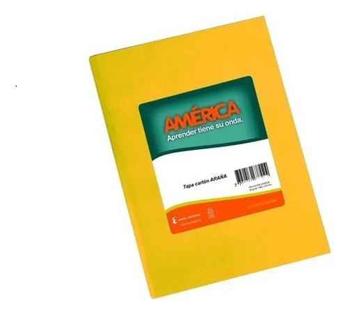 Cuaderno America Tapa Carton Dura X 42 Hojas Forrado Rayado Color Amarillo