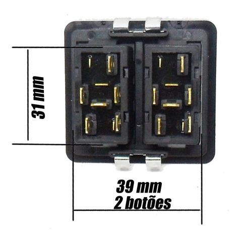 Imagem 3 de 10 de Botão Do Vidro Eletrico P/adaptação Modelo Bmw Par