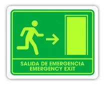 Comprar Señalamiento Salida De Emergencia Derecha Esp\u002Fing Foto 30x40