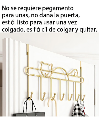 Perchero Gancho Para Puerta Colgador De Ropa Color Blanco