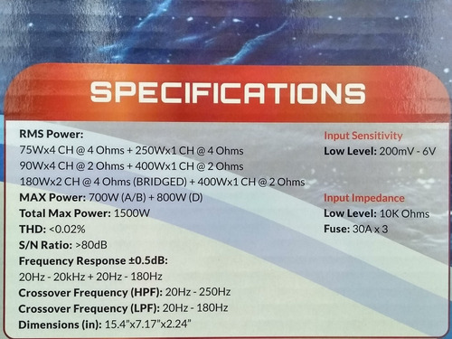 Imagen 9 de 10 de Amplificador Marino 5 Canales. Rock Series.Rks-1000.5dmw.