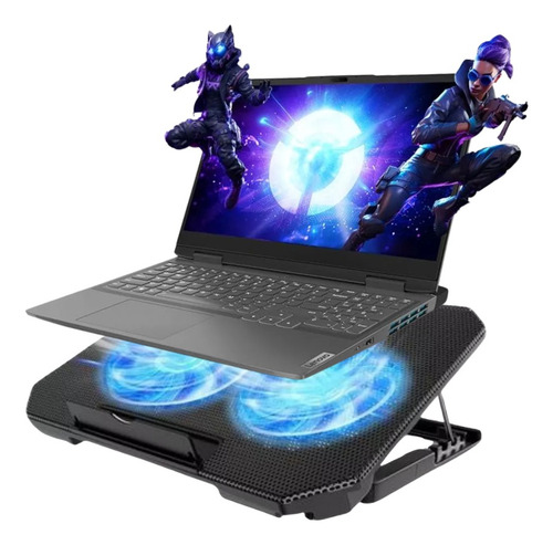 Base Gamer Notebook Jogo Suporte Cooler Mesa Laptop Led Usb