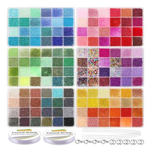 Kit Por Hacer Pulser, 57600 Cuentas De Cristal 144 Colores, 