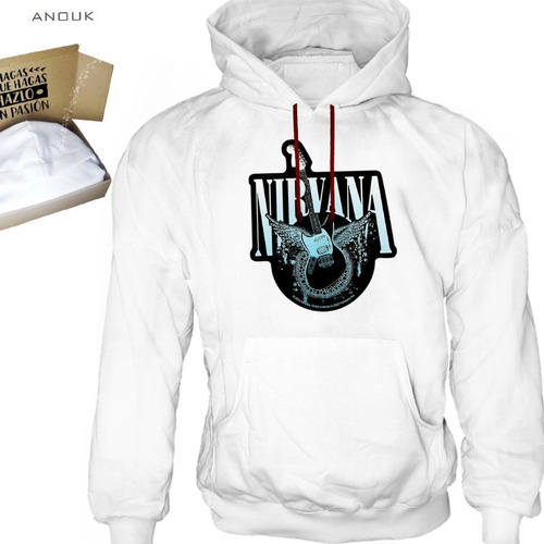 Imagen 7 de 10 de Buzo Hoodie Personalizado Saco Nirvana Guitar Estampado