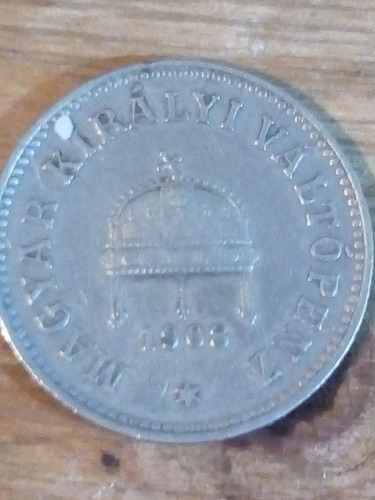 Moneda De Hungría De 10 Filler De 1908