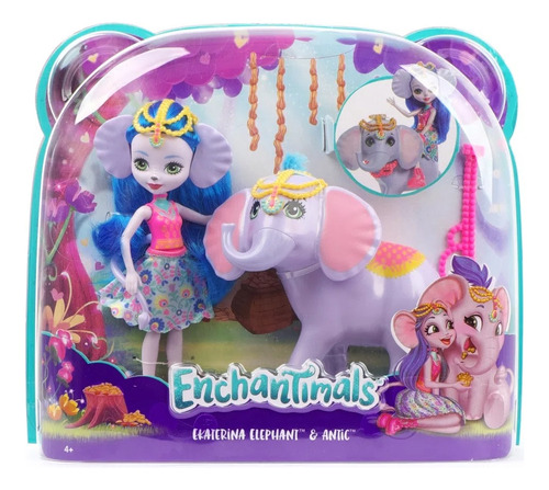 Enchantimals Boneca Com Bichinho Grande Elefante Ekaterina 