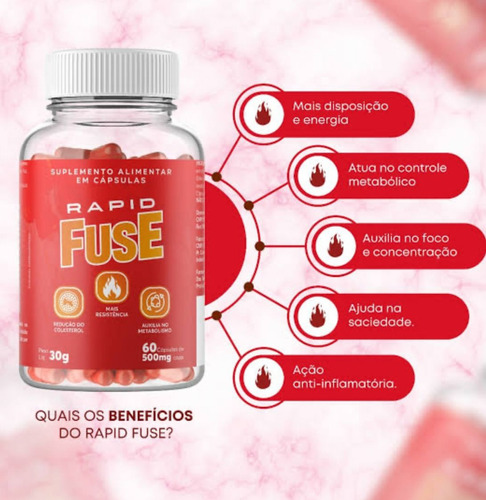 Rapid Fuse 60 Cápsulas Termogênico Do Foguinho - Fuse Labs Sem Sabor