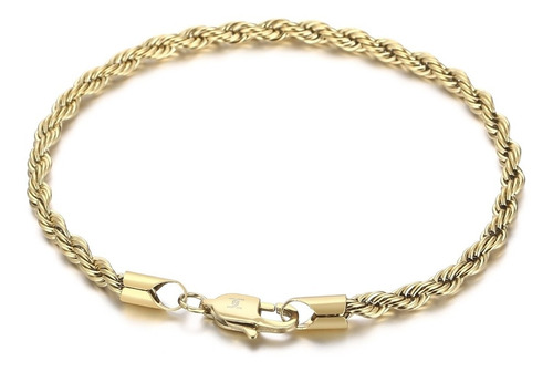 Pulsera Torsal Hombre Esclava Lujo Oro Laminado 18k 4mm Caja