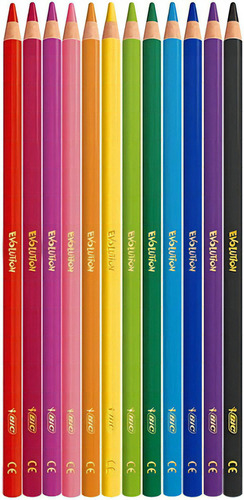 Colores Bic Evolution Largos Mina Gruesa 4mm 943468 C/ 12pzs