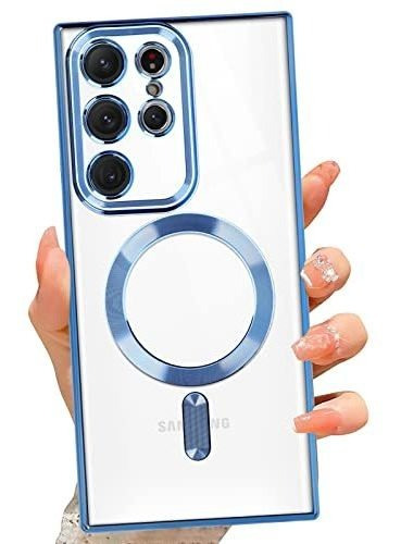 Funda Compatible Magsafe Para Samsung Galaxy S22 Ultra Azul